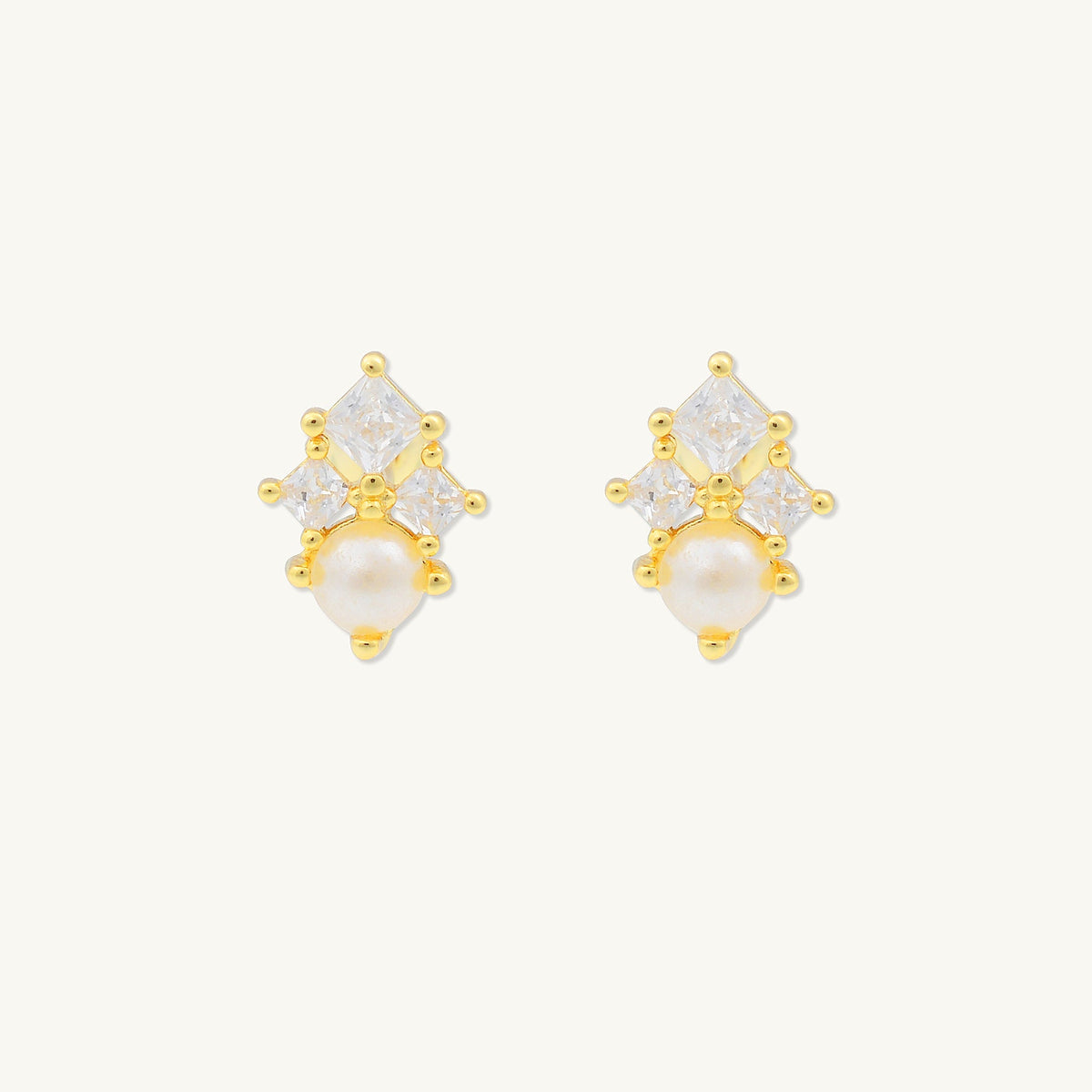 Lotus Pearl Barbell Stud Cartilage Earrings