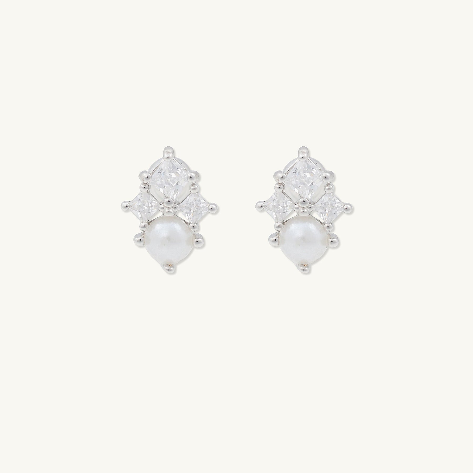 Lotus Pearl Barbell Stud Cartilage Earrings