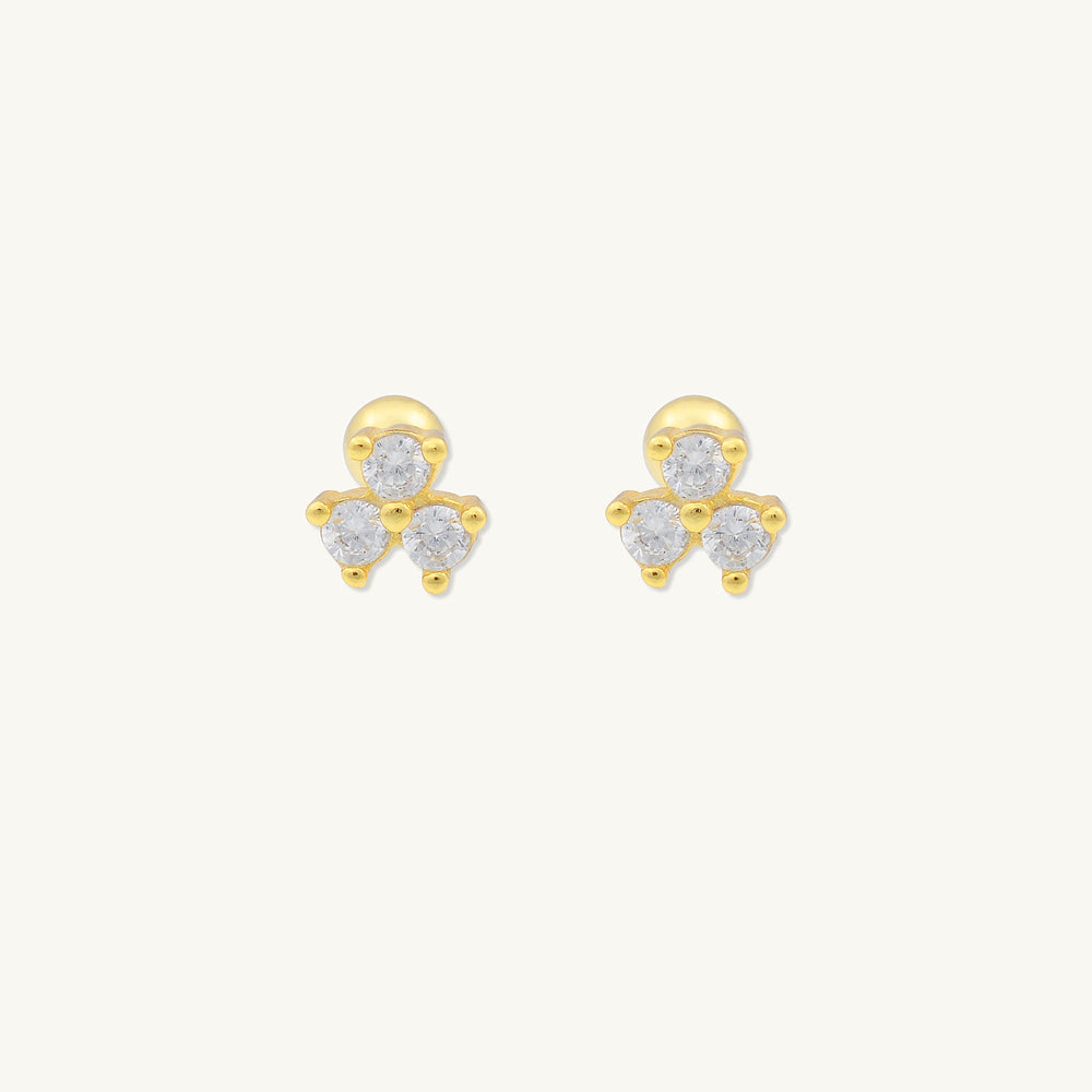 Lotus Sapphire Barbell Stud Cartilage Earrings