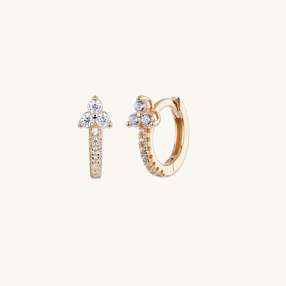 Lotus Sapphire Hoop Earrings