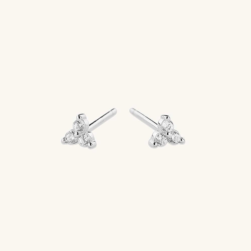 Lotus Sapphire Stud Earrings