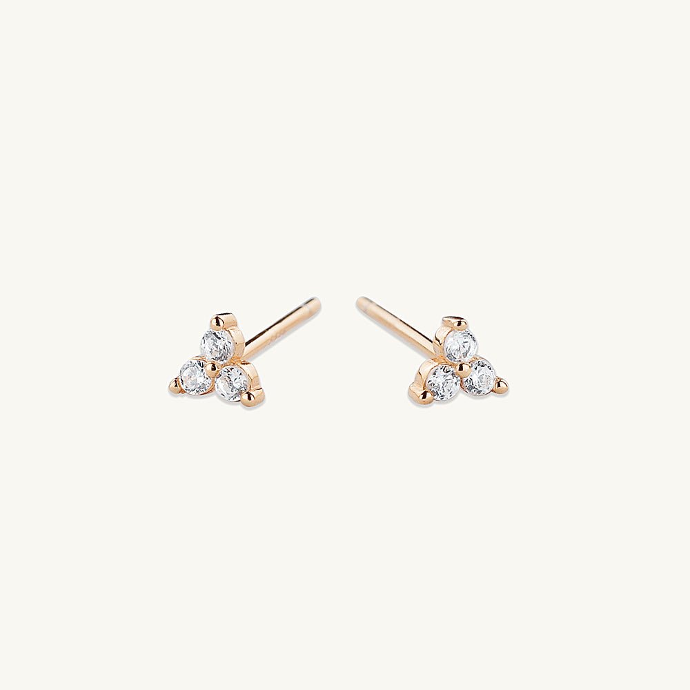 Lotus Sapphire Stud Earrings