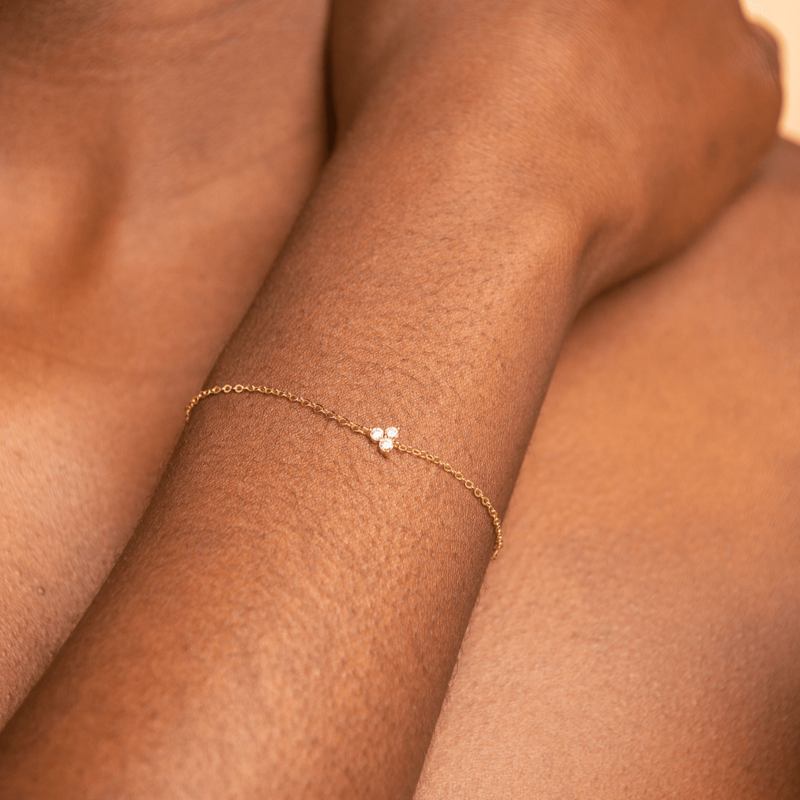 Lotus Zirconia Chain Bracelet