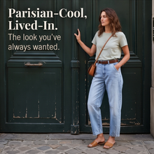 Lumière – Women's High-Waisted Cropped Barrel Jeans