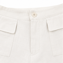 Lunavia – Linen-look wide-leg pants with pockets, high waist
