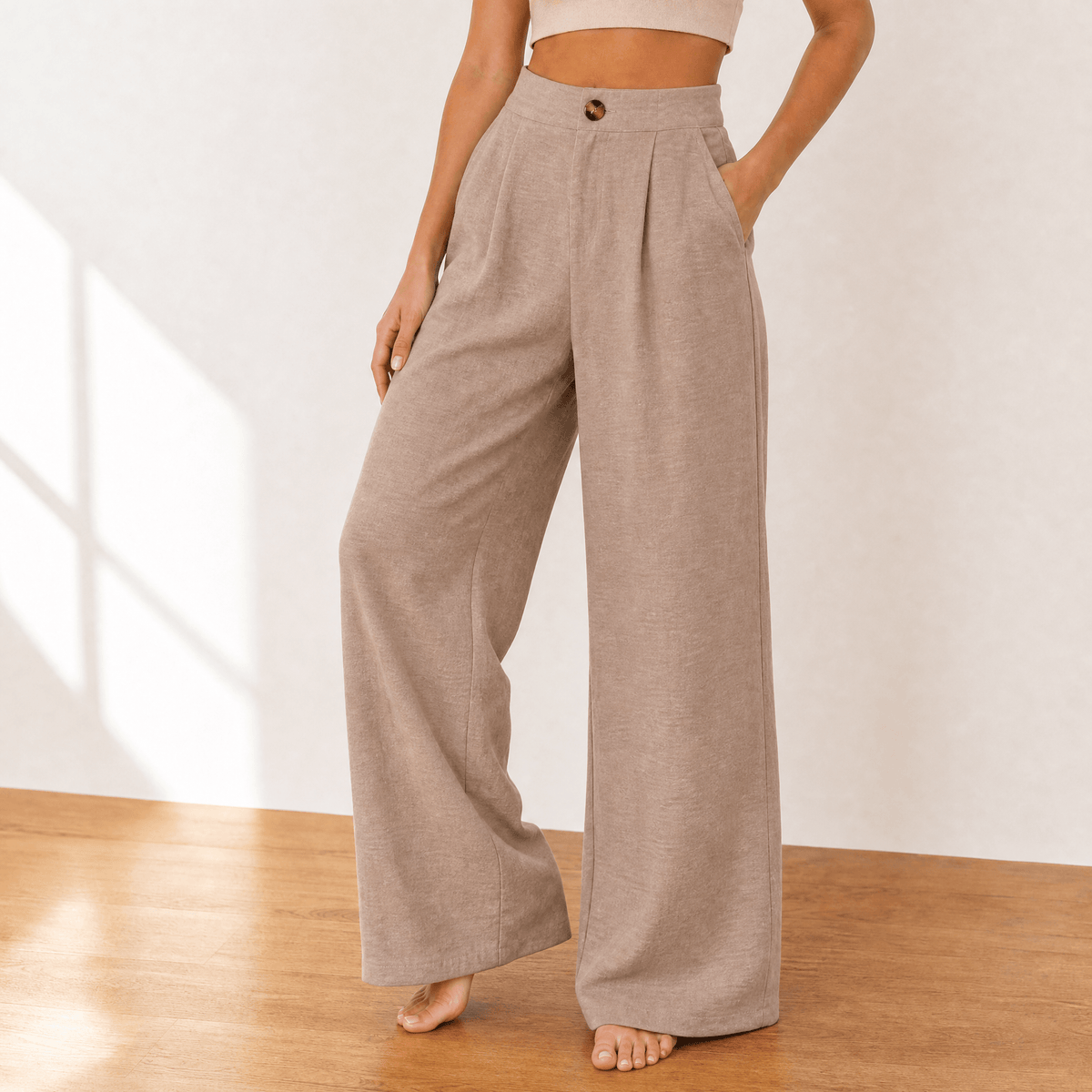 Lunavia – Women's High-Waist Wide-Leg Drape Trousers