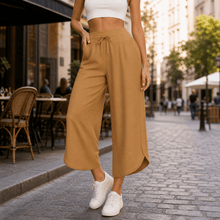 Lunavia – Women's Wide-Leg Tulip-Hem Capri Pants with Pockets