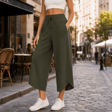 Lunavia – Women's Wide-Leg Tulip-Hem Capri Pants with Pockets