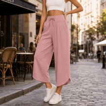 Lunavia – Women's Wide-Leg Tulip-Hem Capri Pants with Pockets