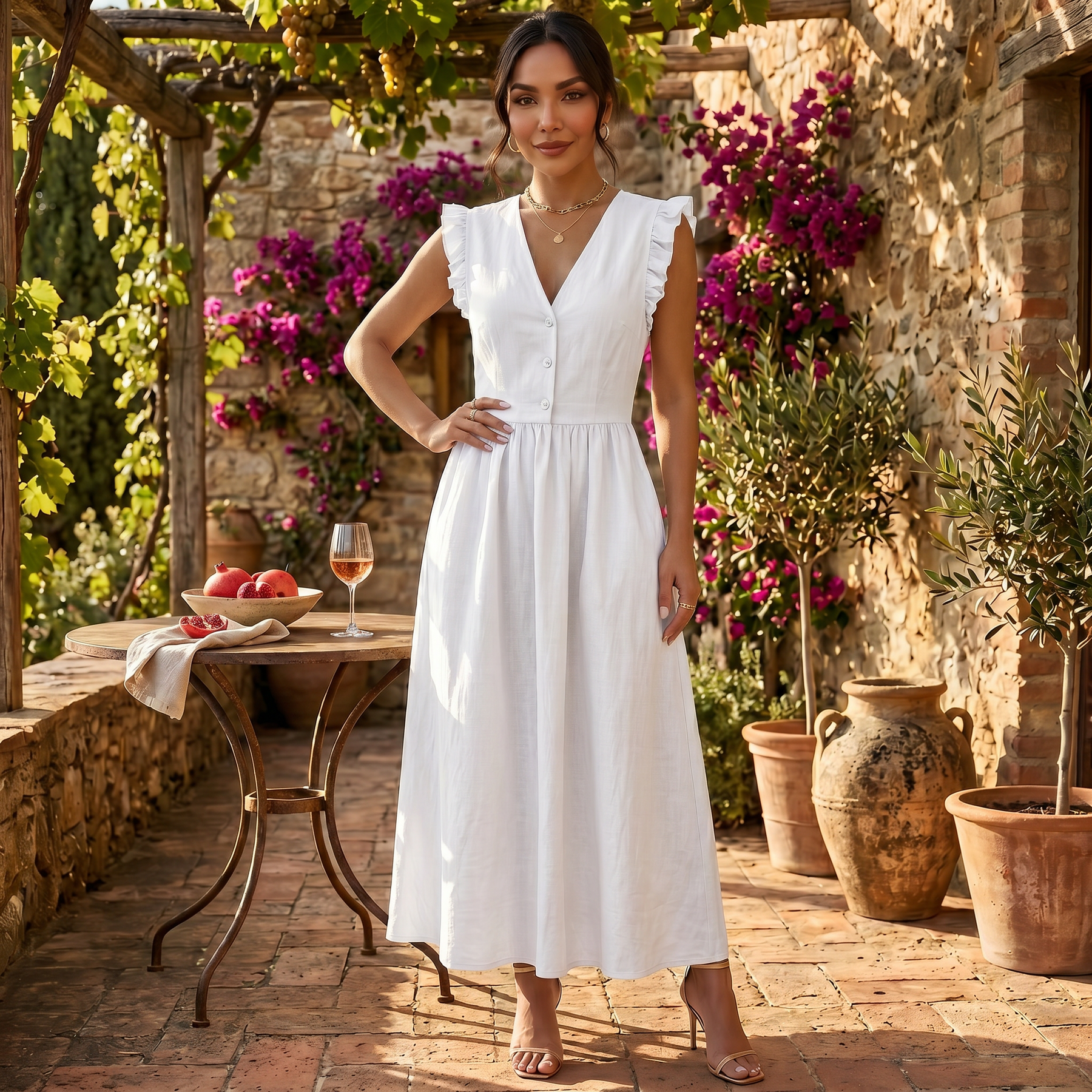 Women's Summer Long Ruffle Dress