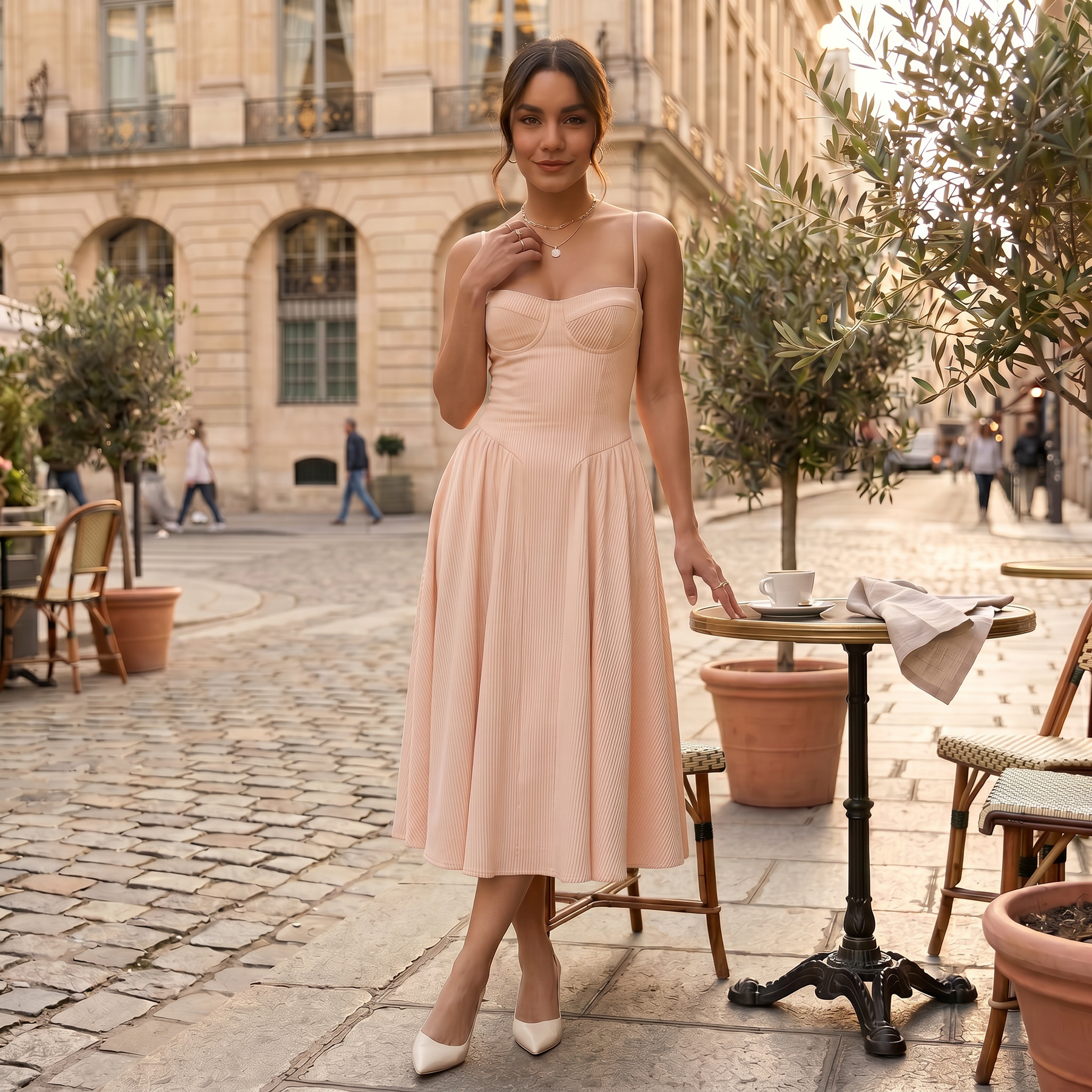 Women's Elegant Corset Midi Dress