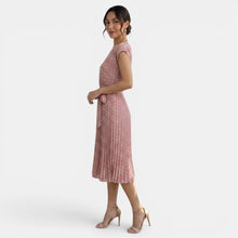 Women's Polka Dot Short Sleeve Midi Dress