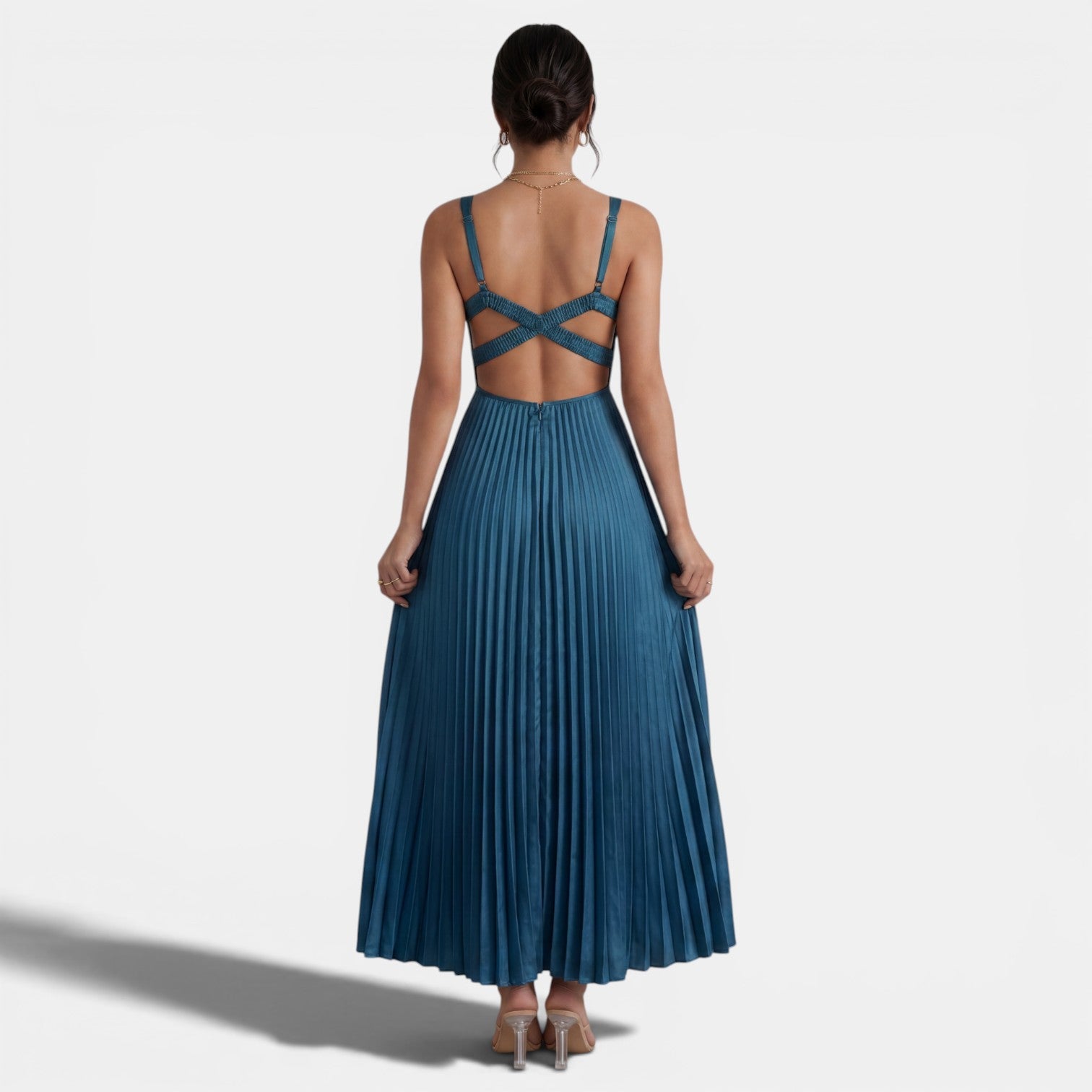Women's Satin Midi Slip Dress