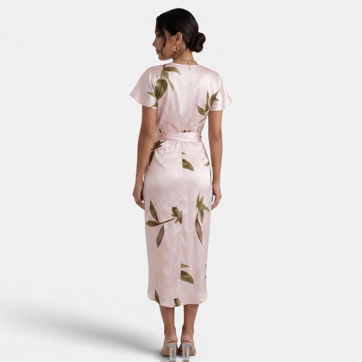 Women's Floral Wrap Midi Dress