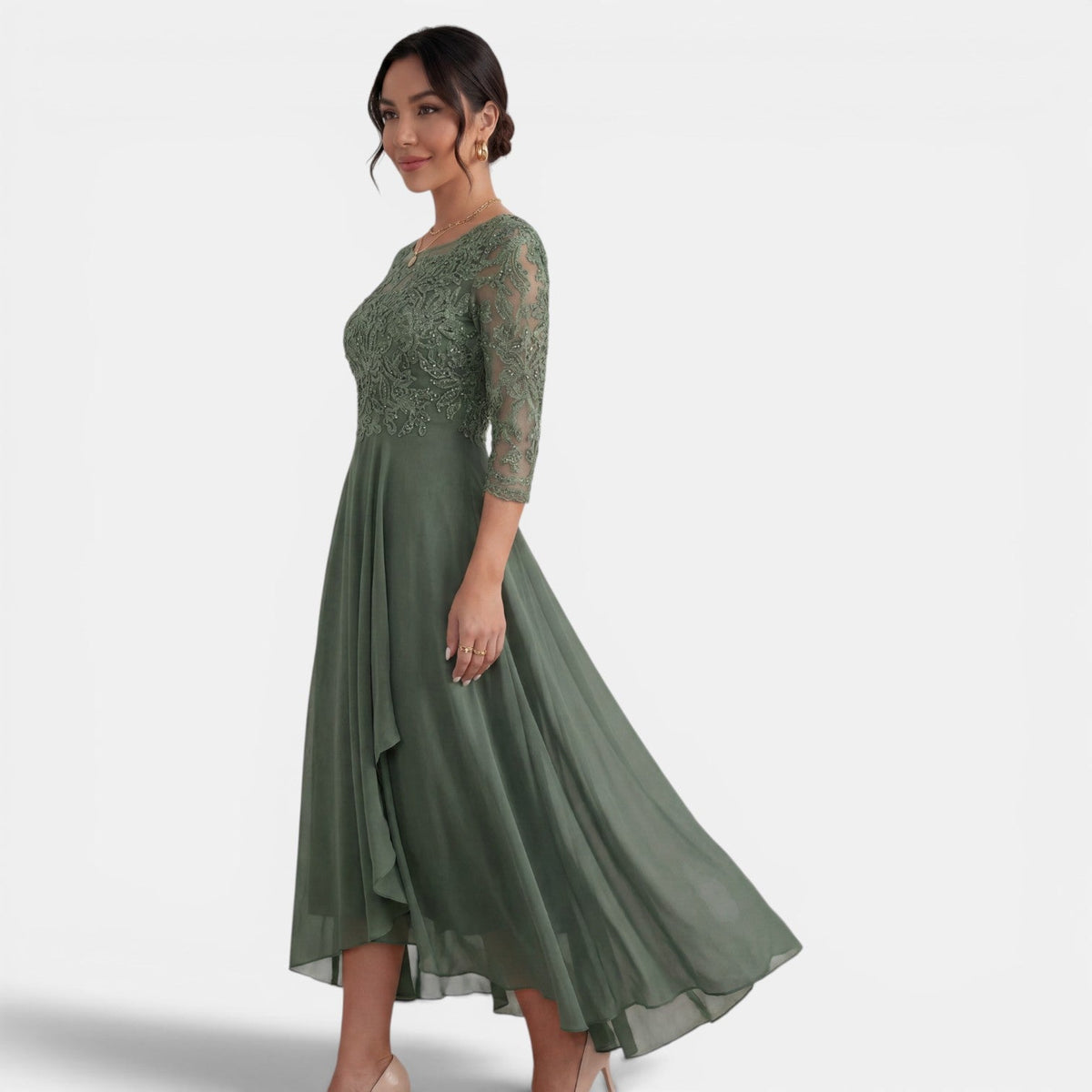 Women's Chiffon and Lace Party Dress