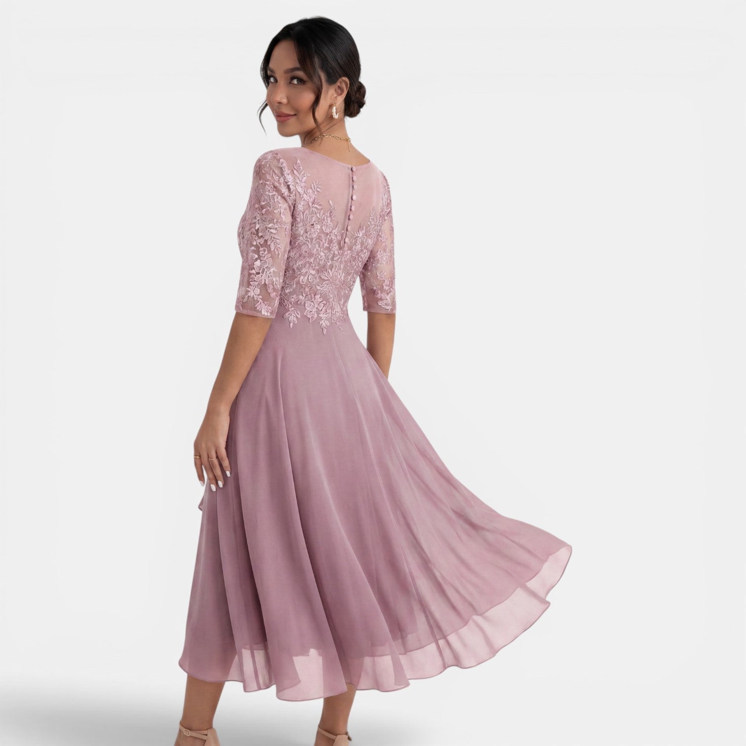 Women's Chiffon and Lace Party Dress