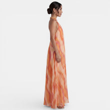 Orange Ombre Halter Maxi Dress