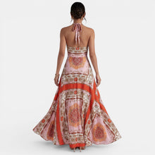 Red Boho Halter Maxi Dress