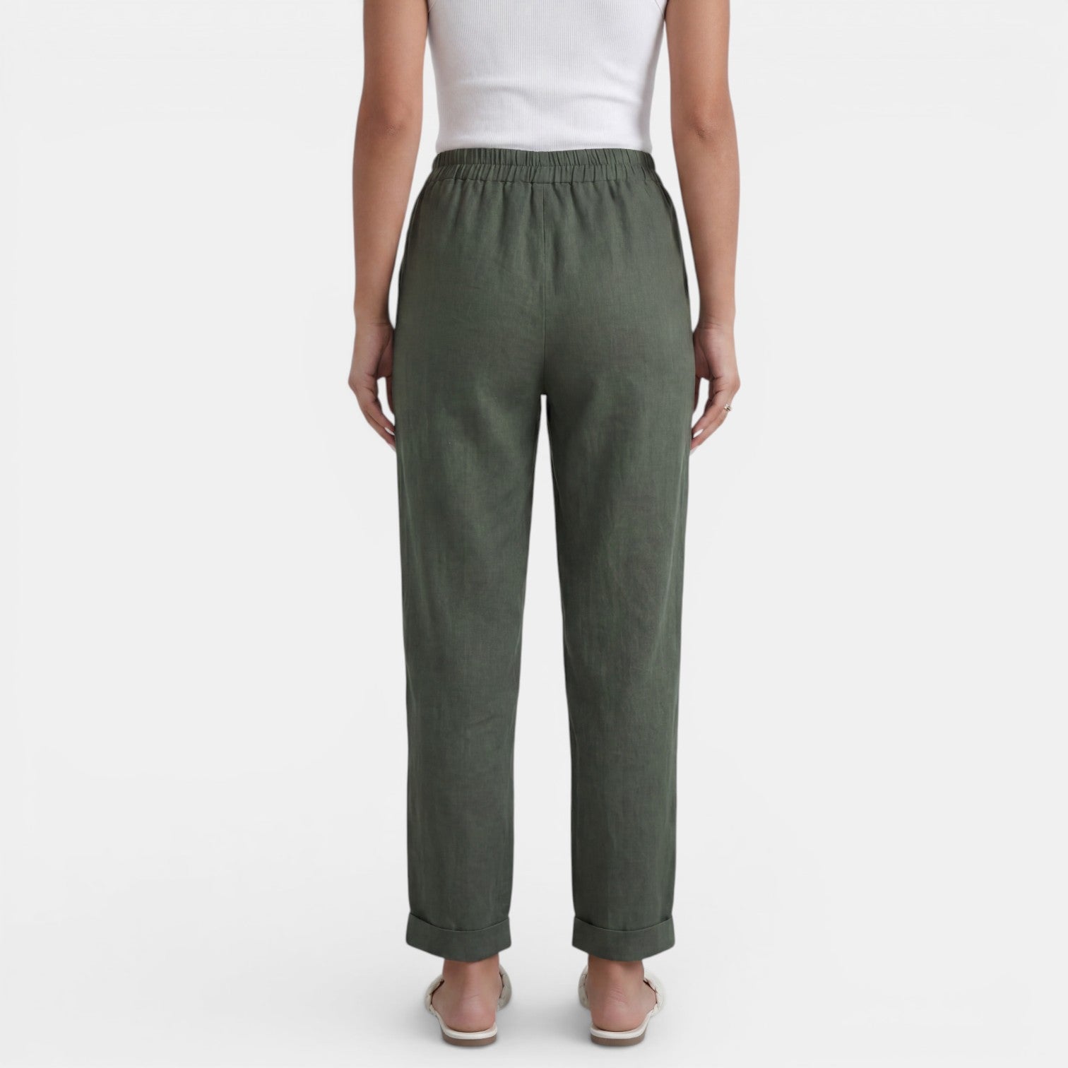 Women's High-Waisted Linen Pants