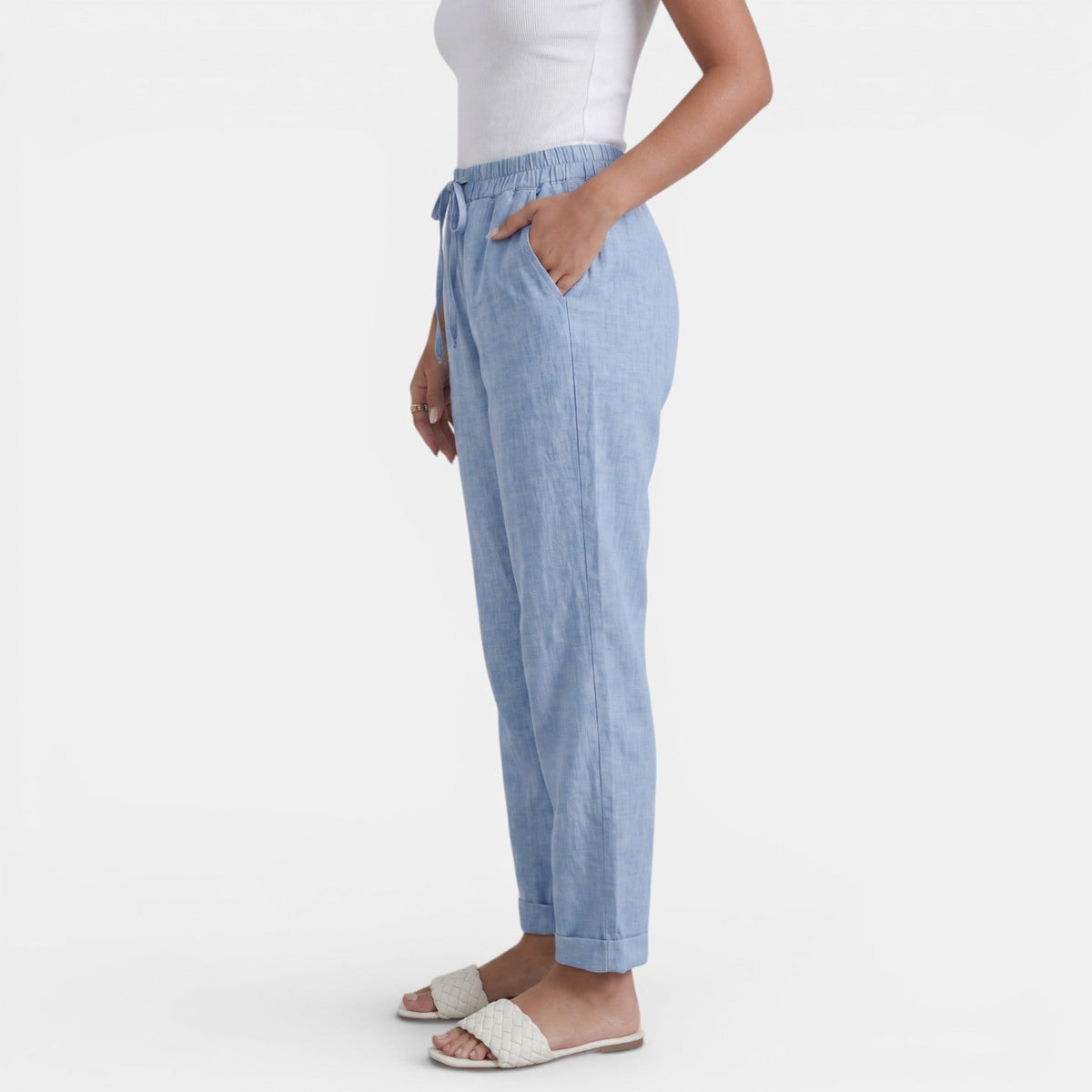 Women's High-Waisted Linen Pants