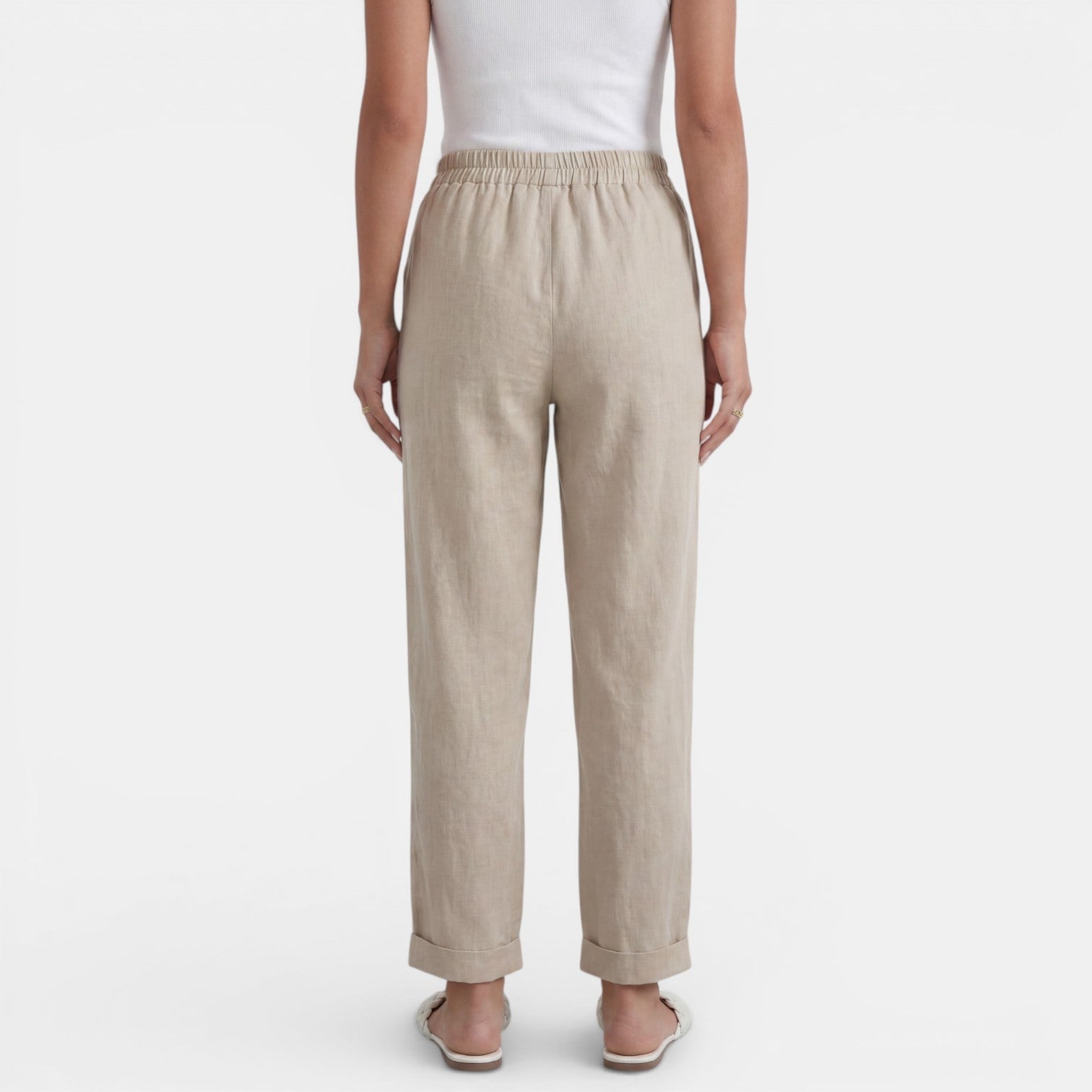 Women's High-Waisted Linen Pants