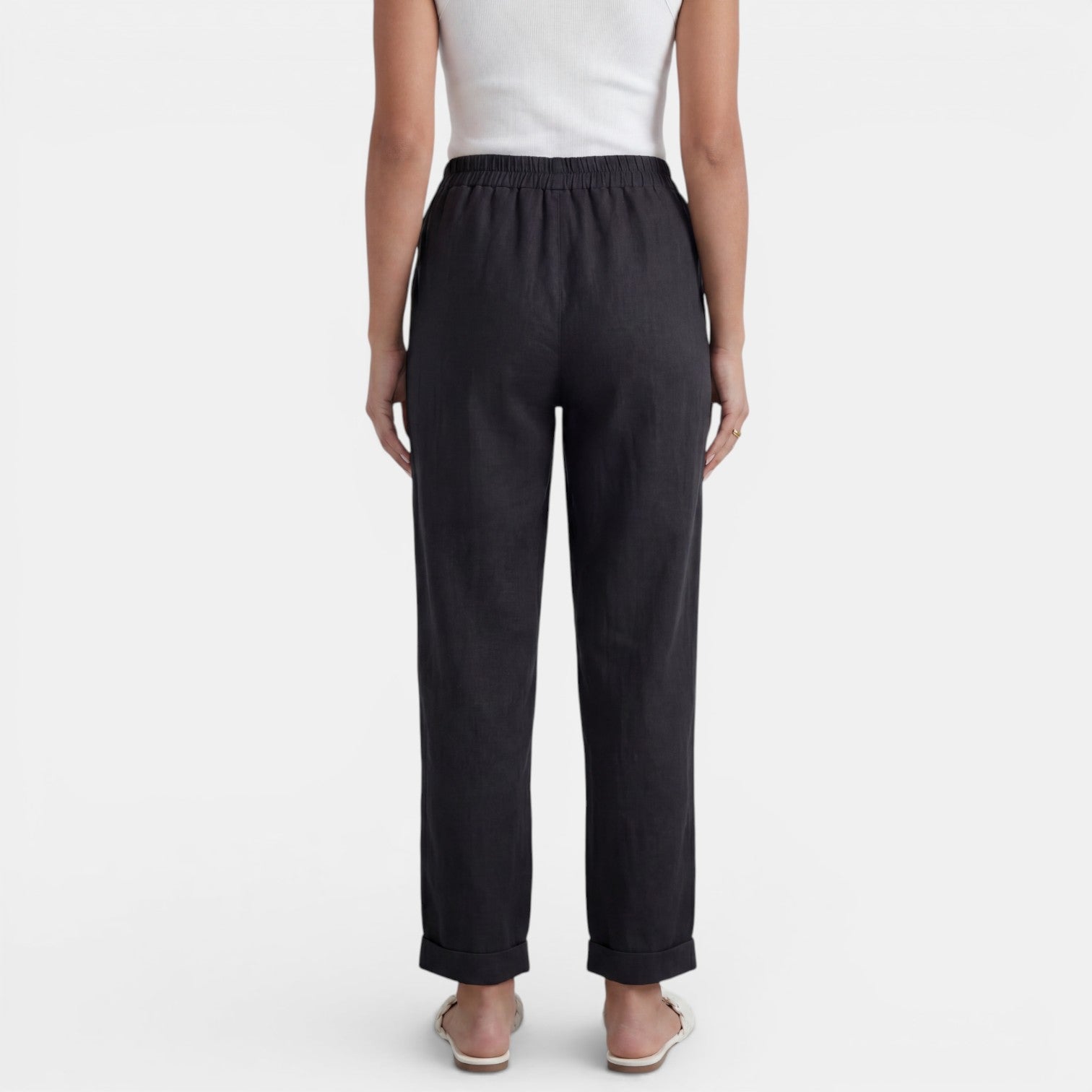 Women's High-Waisted Linen Pants