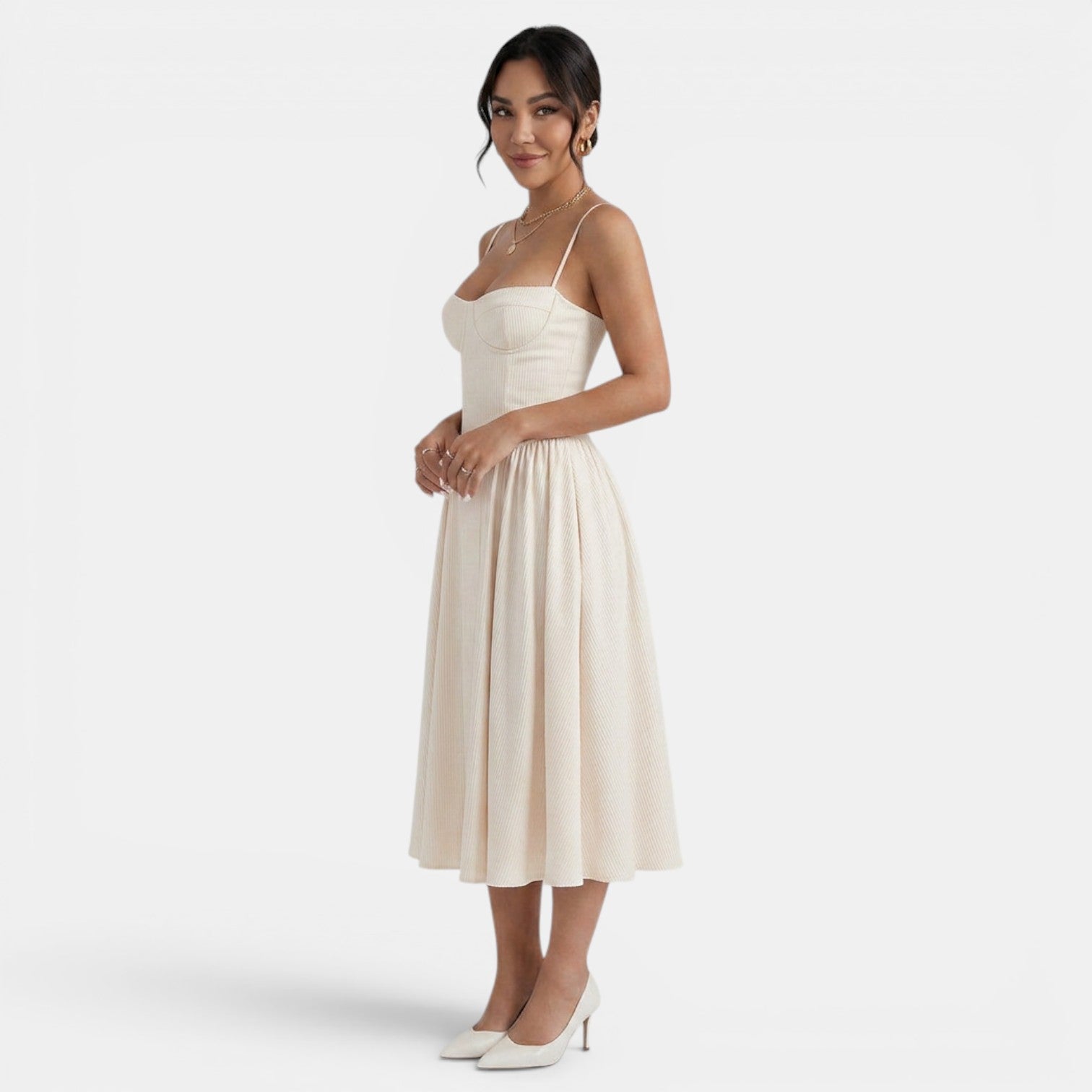 Women's Elegant Corset Midi Dress