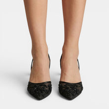 Women's Embroidered Mesh Heeled Sandals