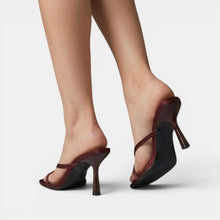 Women's Burgundy Floral Heeled Sandals