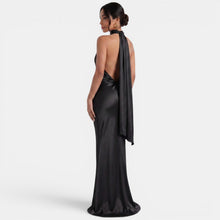 Women's Halter Satin Maxi Dress