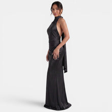 Women's Halter Satin Maxi Dress
