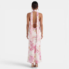Backless Floral Halter Dress