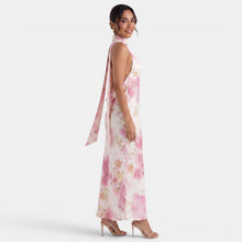 Backless Floral Halter Dress