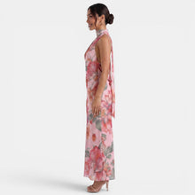 Backless Floral Halter Dress