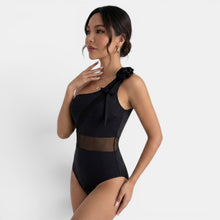 Women's Black One-Shoulder Swimsuit