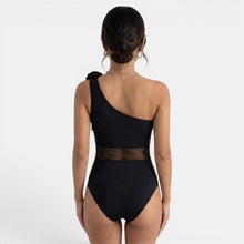 Women's Black One-Shoulder Swimsuit