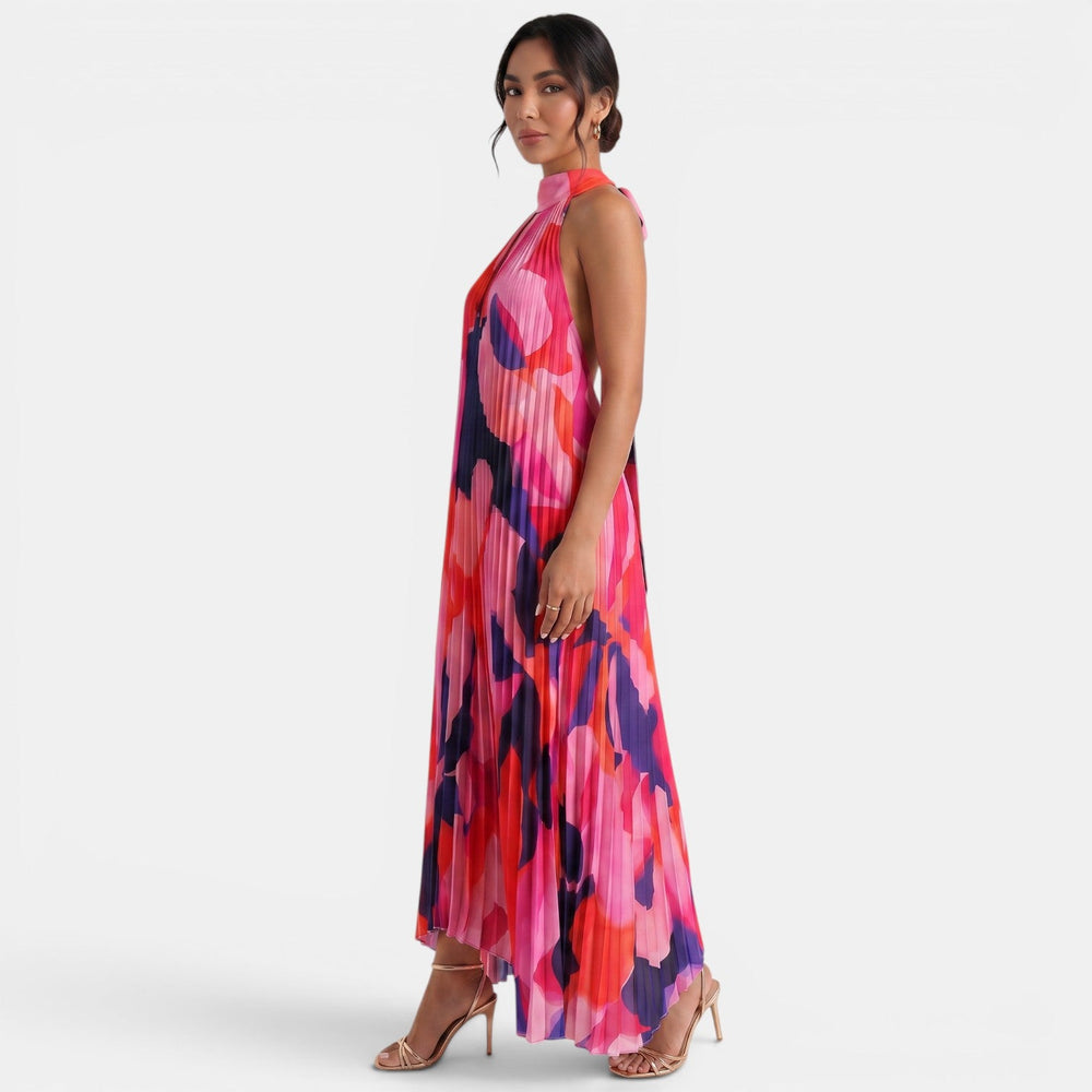 Summer Halter Floral Maxi Dress