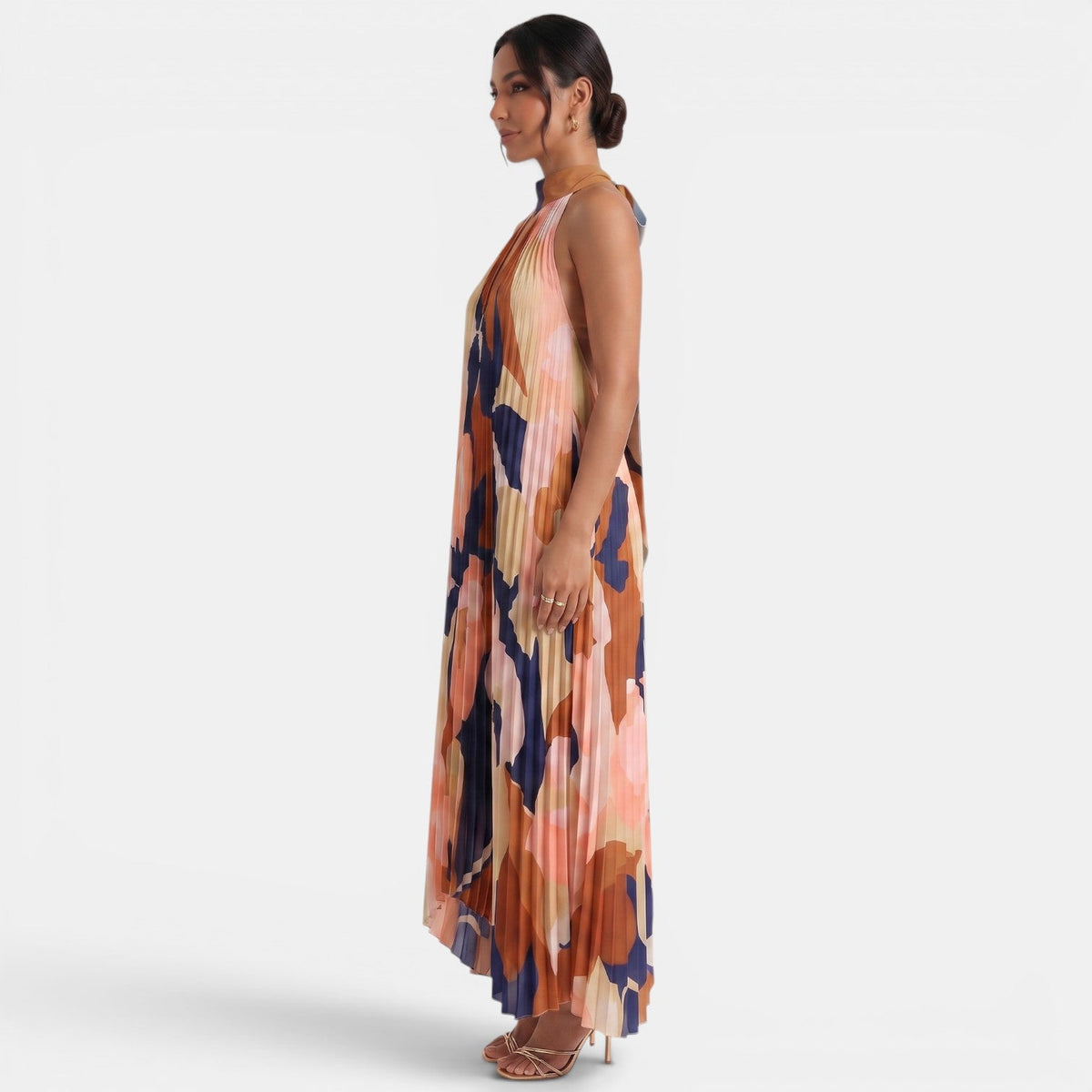 Summer Halter Floral Maxi Dress