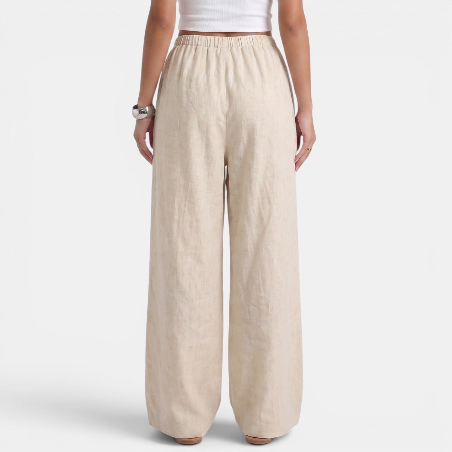 Women's Wide Leg Linen Cotton Summer Pants