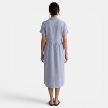 Casual Striped Loose Cotton Linen Dress