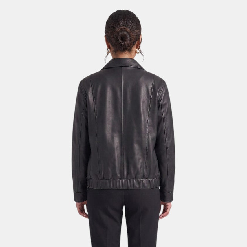 Premium Women's Long Jacket – Oversized Faux Leather with Zipper