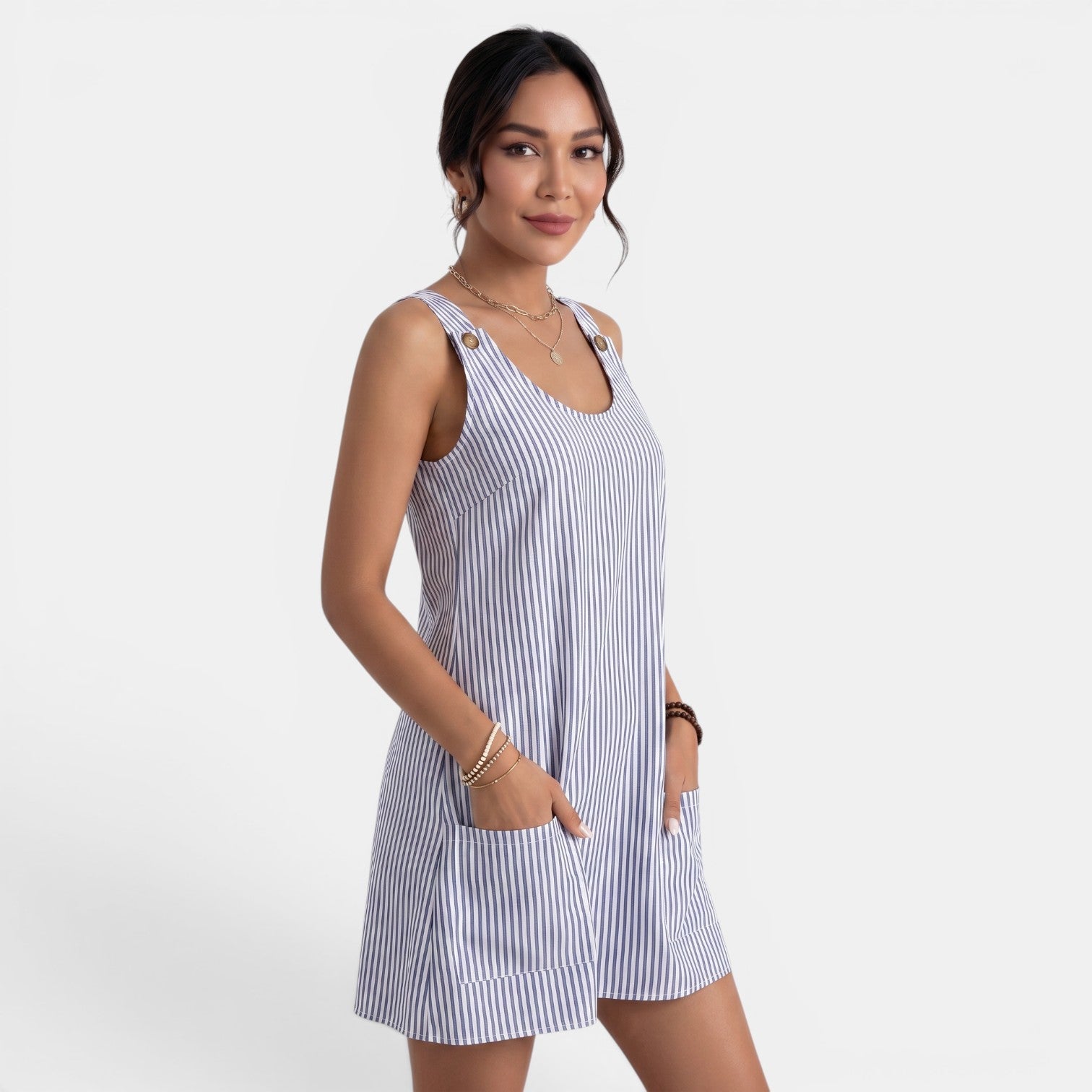 Women's Striped Short Dress