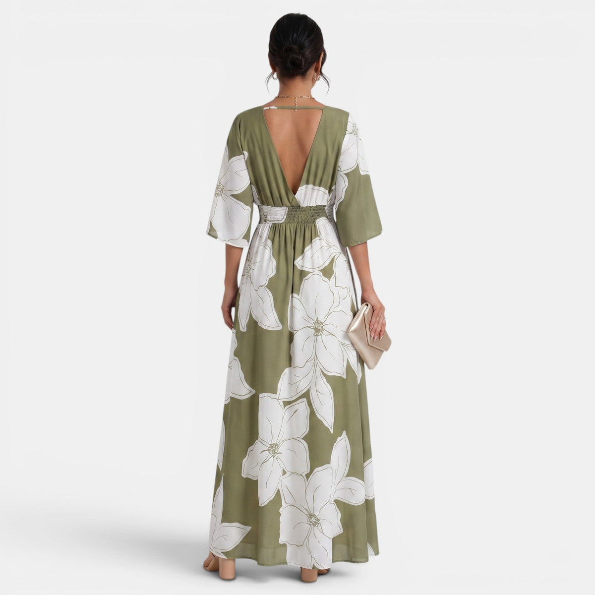 Women's V-Neck Floral Maxi Dress