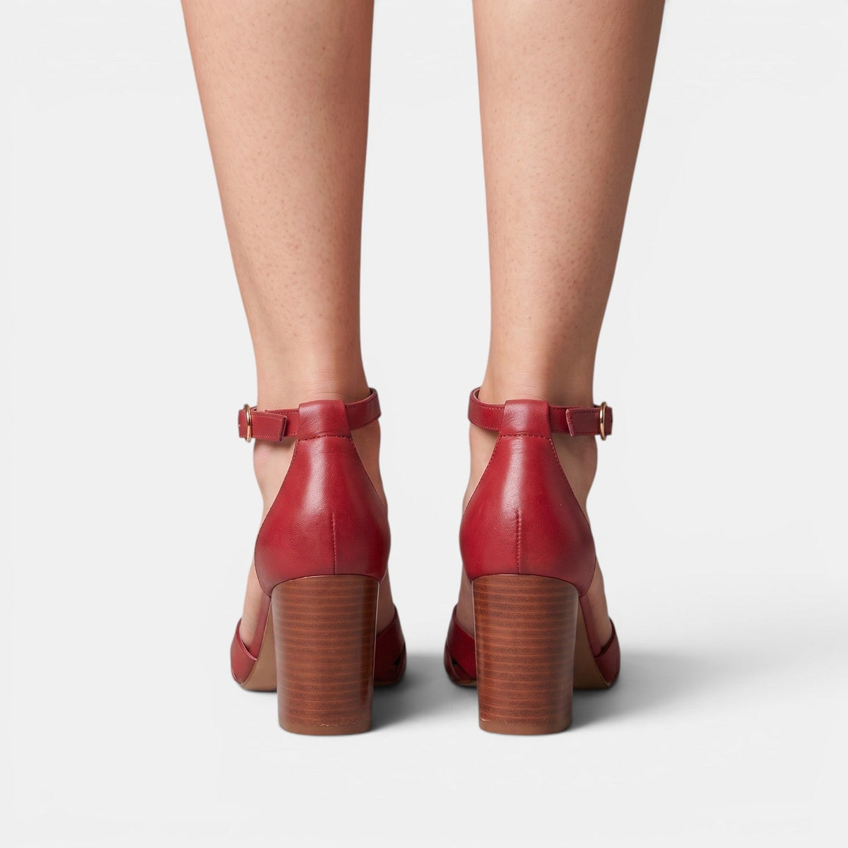 Women's Leather Block-Heel Sandals