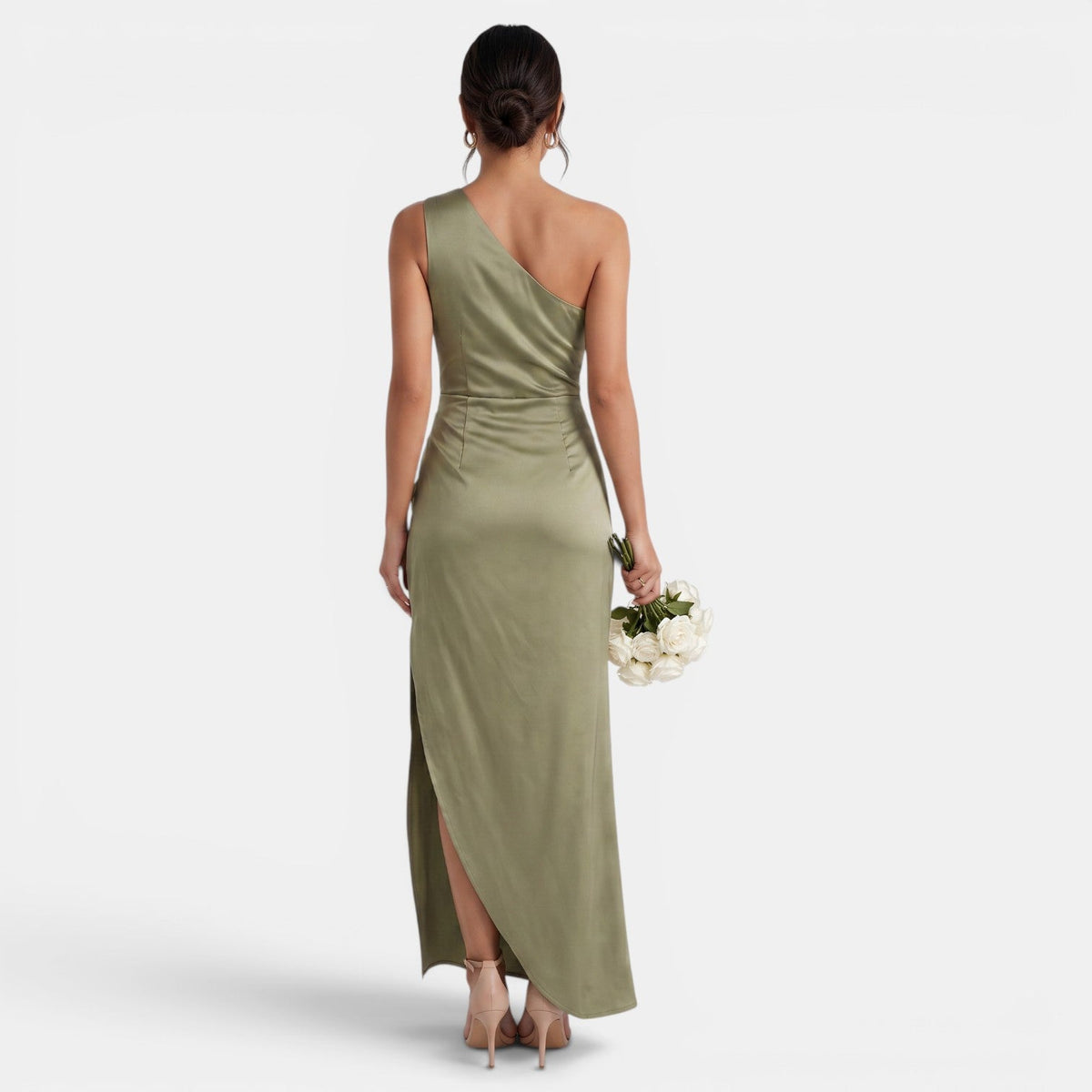 Women's One-Shoulder Satin Dress