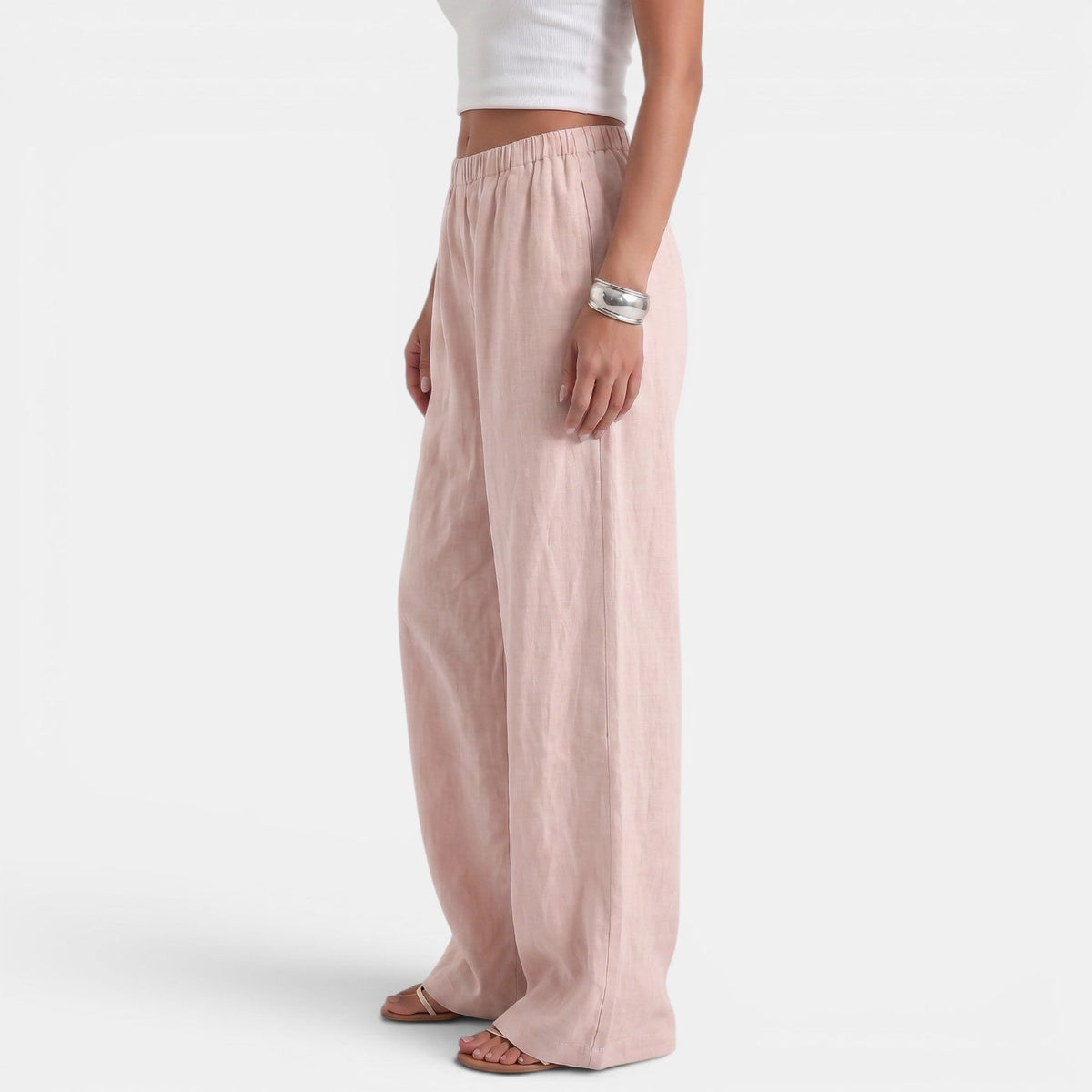 Women's Wide Leg Linen Cotton Summer Pants
