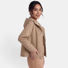 Women's Short Trench Coat with Hood Mid-Season Jacket