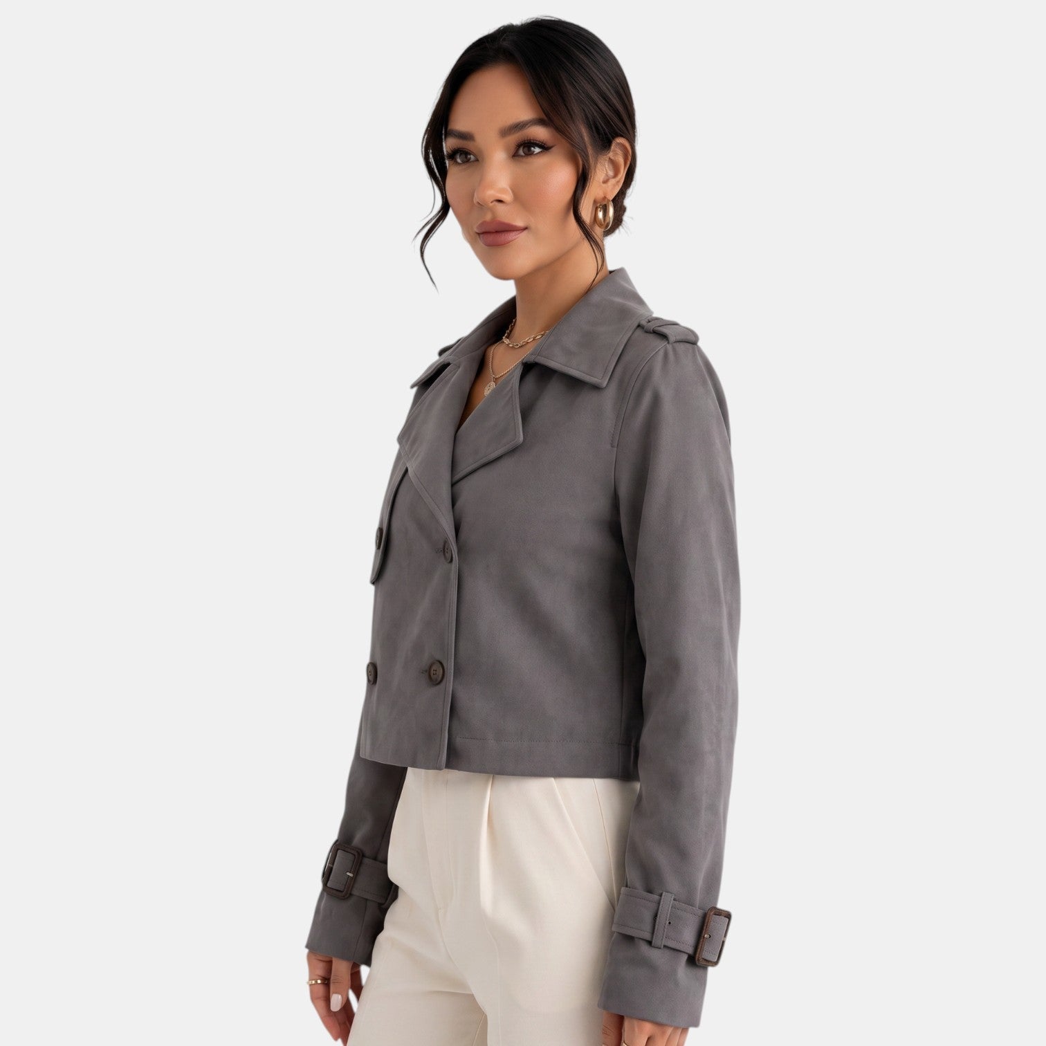 Women’s Elegant Short Trench Jacket