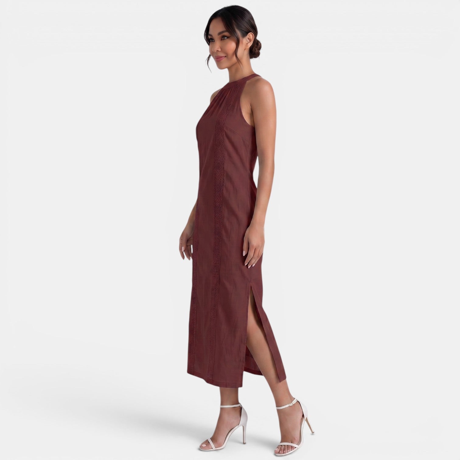 Women's Halter Lace Midi Dress Summer