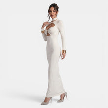 Elegant Solid Color Cut-Out Bodycon Maxi Dress for Women